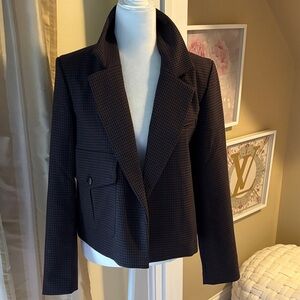 House of Harlow 1960 Black and Brown Checkered Blazer